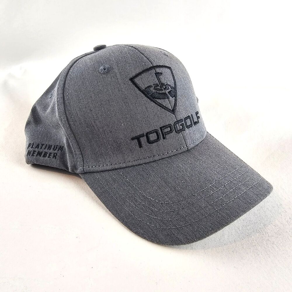 Topgolf Hat Mens Gray Black Snapback Adjustable Platinum Member Golf Performance